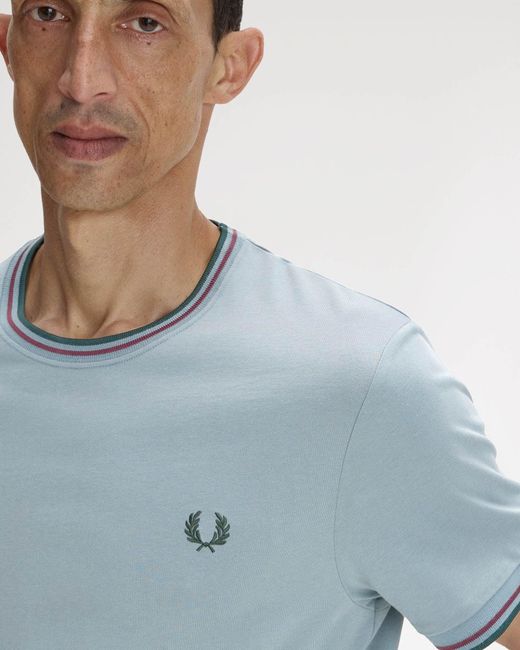 Fred Perry Blue Twin Tipped T-Shirt for men