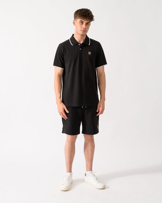 Belstaff Black Tipped Polo Shirt for men