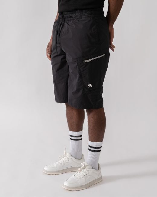Moose Knuckles Black Topflight Cargo Shorts for men