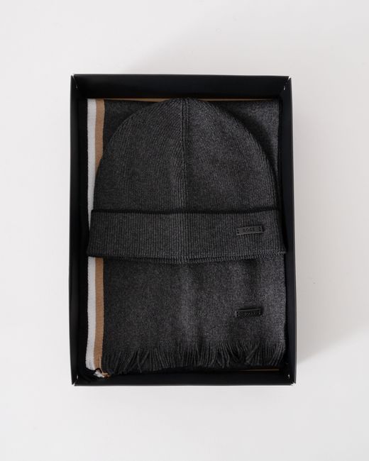 Boss Black Henzo Hat & Scarf Gift Set for men