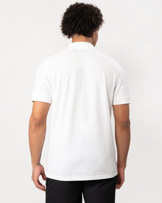 Boss White Prime Cotton-piqué Polo Shirt With Logo Print Nos for men