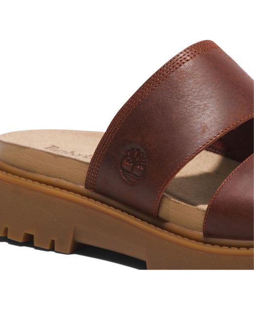Timberland Brown Clairemont Way Leather Sliders