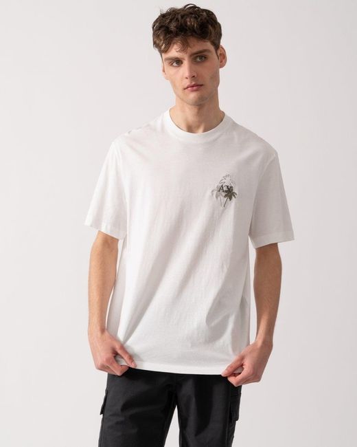 ARMANI EXCHANGE White Embroidered Palm Trees Ax Logo for men