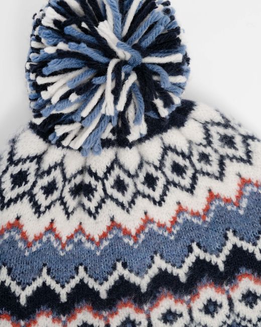 Joules Blue Kara Bobble Hat