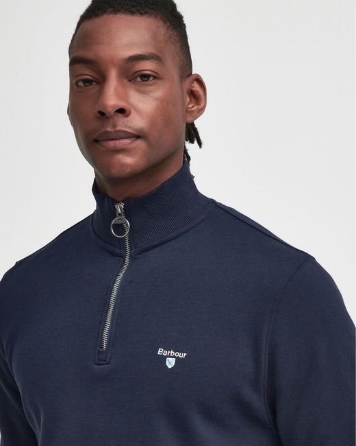 Barbour Blue Beckhill Half Zip Sweatshirt for men