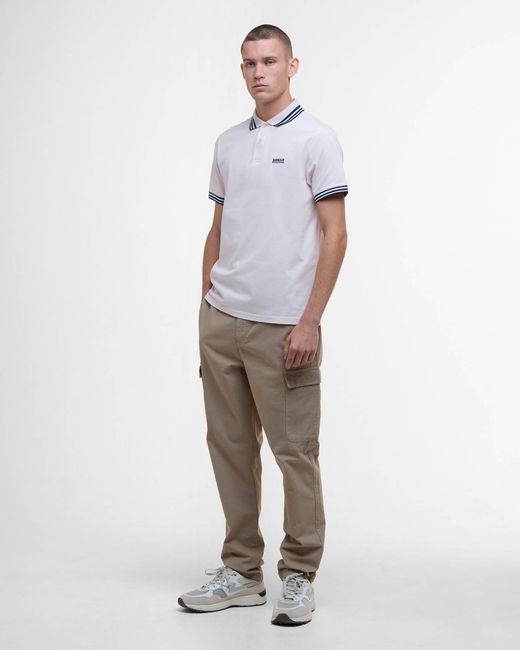 Barbour White Caleb Multi Polo Shirt for men