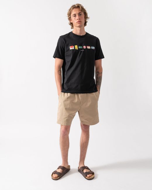Paul Smith Black Ps "In A Row" Graphic T-Shirt for men