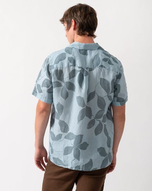 Oliver Sweeney Gray Marvao Linen Shirt for men