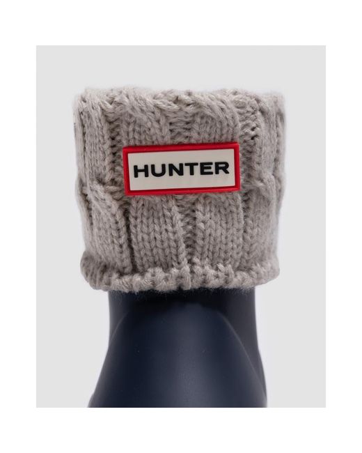 Hunter Gray Unisex Recycled 6 Stitch Cable Short Boot Sock
