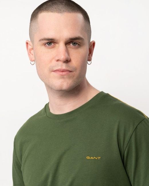 Gant Green Short Sleeve Contrast Logo for men