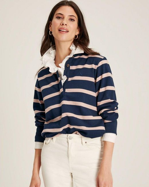 Joules Blue Sammie Striped Rugby Shirt 222468 Stripe