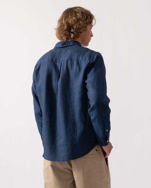 COLORFUL STANDARD Blue Long Sleeve Linen Shirt for men