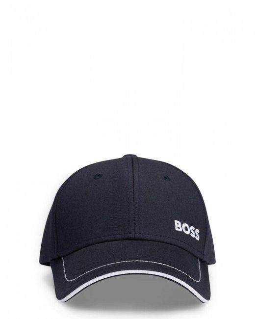 Boss Blue Cap-1 Cotton-Twill Cap With Logo Detail Nos for men