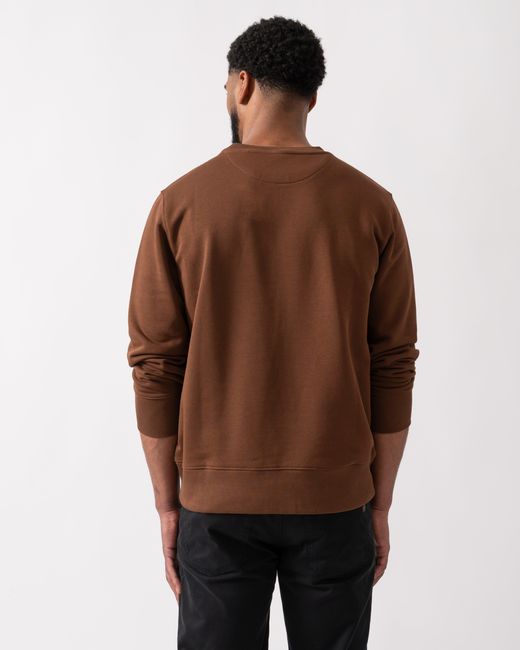 Gant Brown Regular Fit Shield Logo Crew Neck Sweatshirt for men