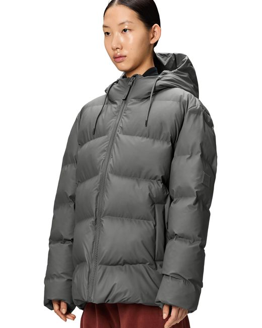 Rains Gray Alta Puffer Jacket