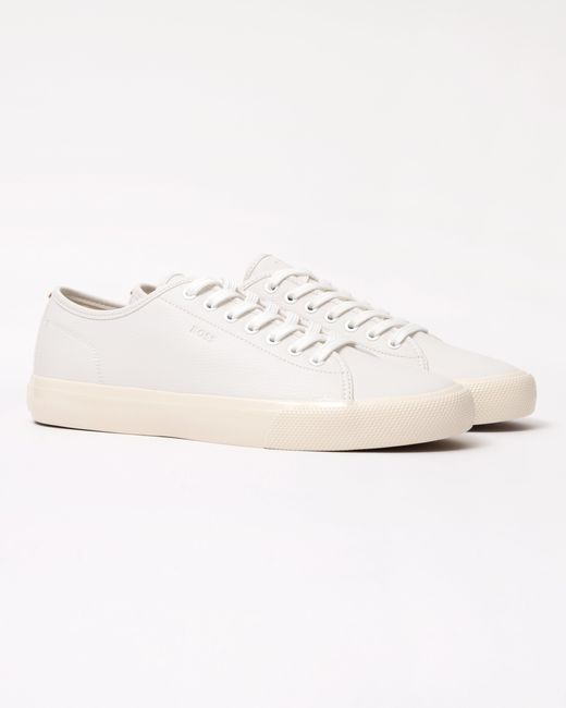 Boss White Aiden Tenn Low Top Trainers for men