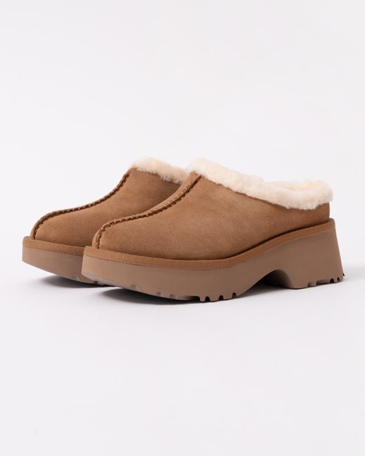 Ugg Brown New Heights Cozy Platform Clogs