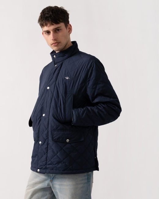 Gant Blue Quilted Windcheater Mid Jacket for men