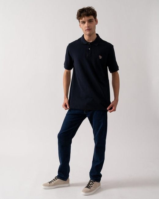 Paul Smith Blue Ps Regular Fit Short Sleeve Zebra Polo Shirt M2R-183K-Pzebra for men