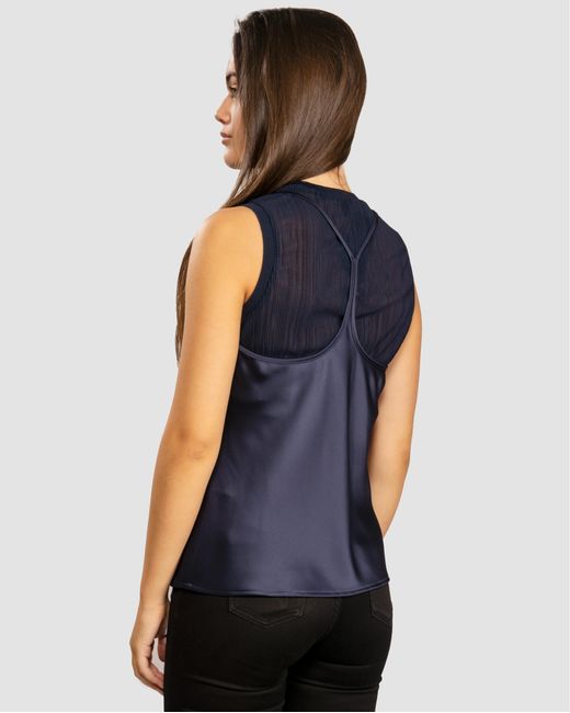 ARMANI EXCHANGE Multicolor Layered Satin Blouse Size: M