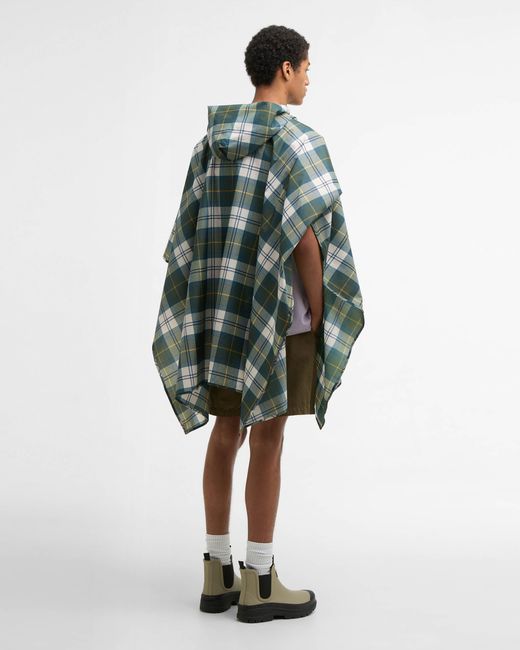 Barbour Green Tartan Showerproof Poncho