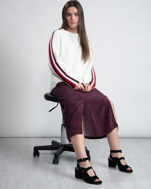 Tommy Hilfiger Red Kacy Midi Skirt