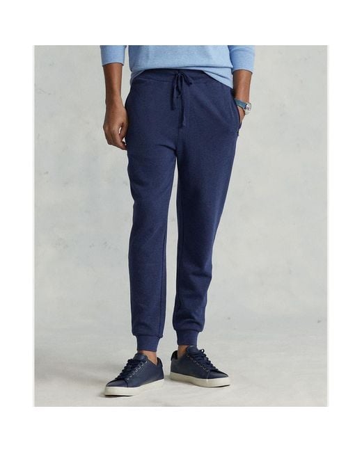 Polo Ralph Lauren Cotton Luxury Jersey Joggers in Blue for Men | Lyst
