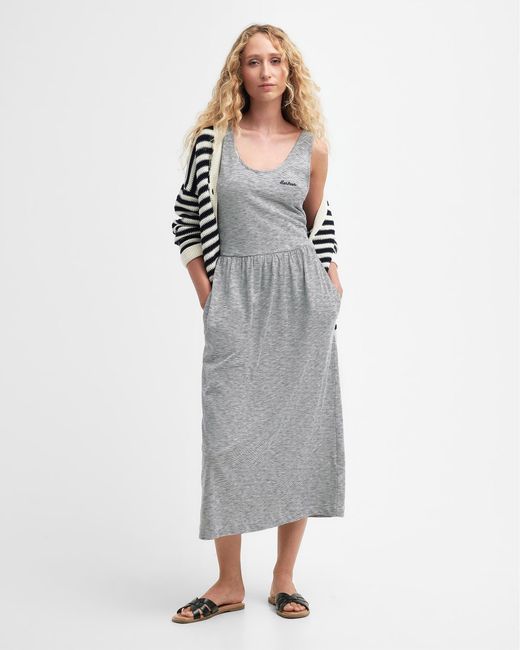 Barbour Gray Woodford Midi Dress