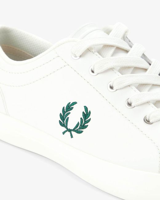 Fred Perry White Baseline Leather Trainers for men
