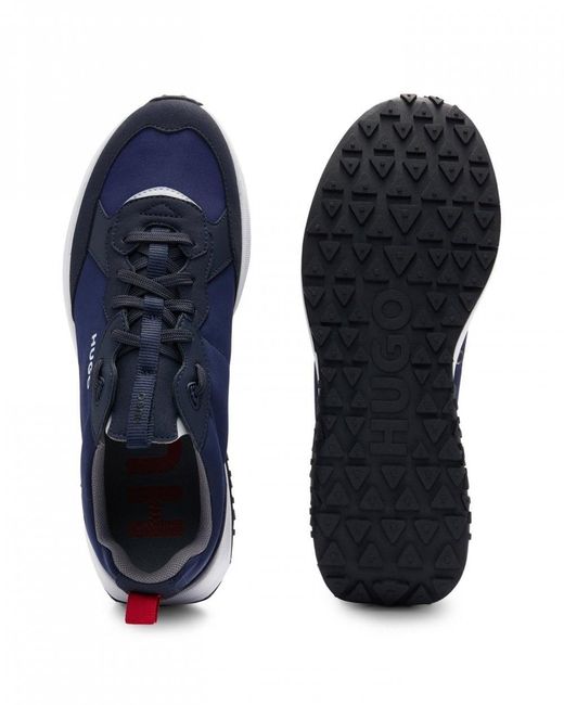 HUGO Blue Kane Runn Mixed-material Trainers With Eva Rubber Outsole Nos for men