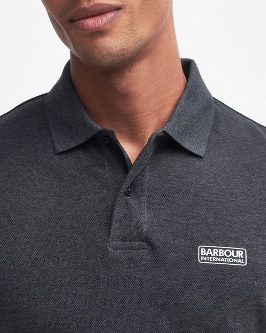Barbour Blue Essential Short Sleeve Polo for men