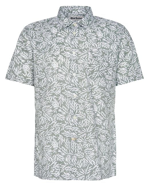 Barbour Gray Jackstone Regular Printed Summer Shirt for men