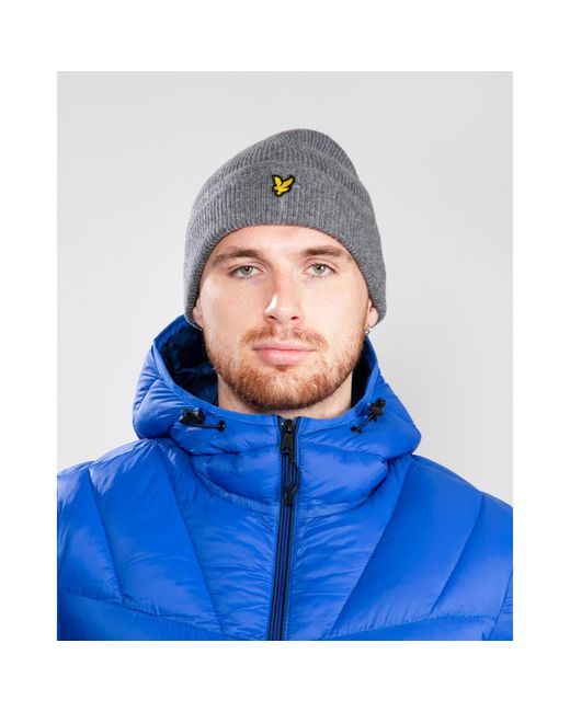 Lyle \u0026 Scott Racked Rib Beanie in Gray 