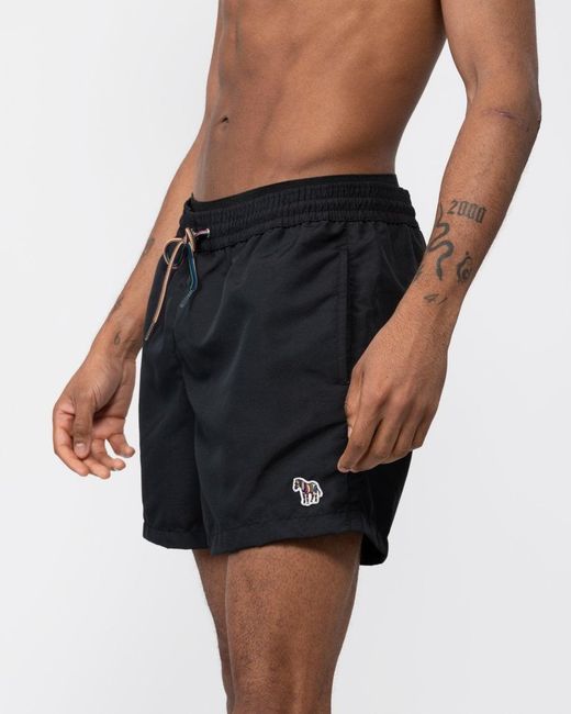 Paul Smith Black Zebra Logo Swim Shorts for men
