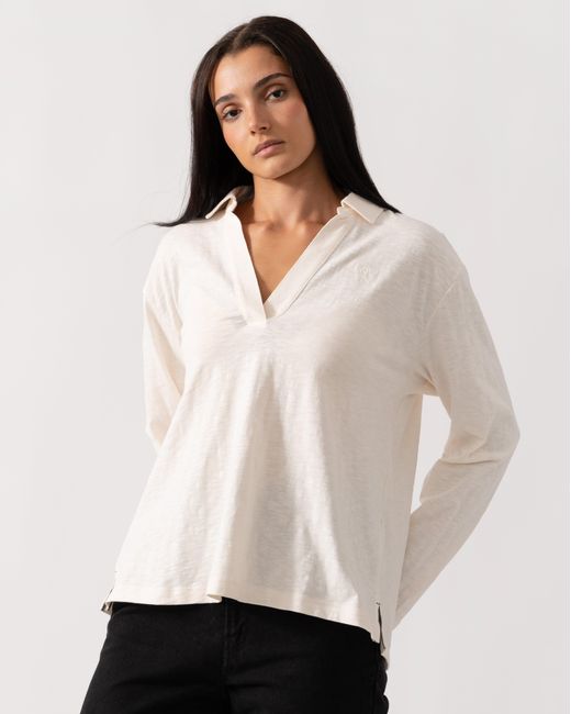 Joules Natural Tallie Slub Long Sleeve Top