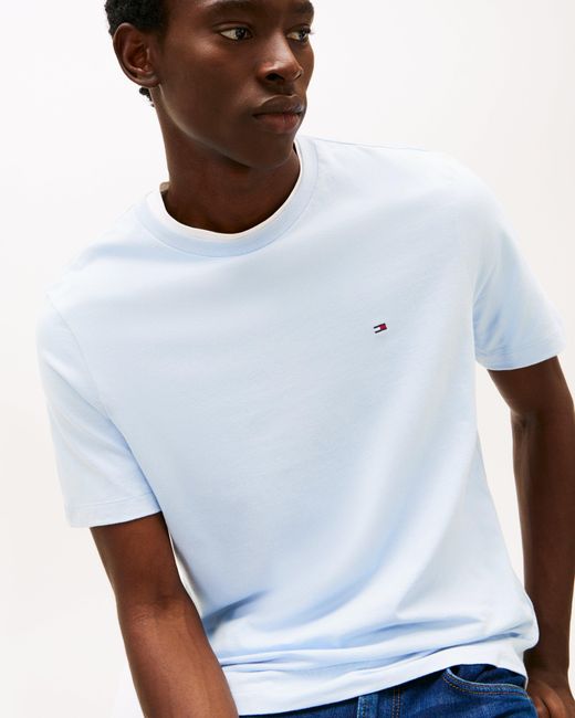 Tommy Hilfiger Blue Essential Seasonal Regular Fit Solid T-Shirt for men