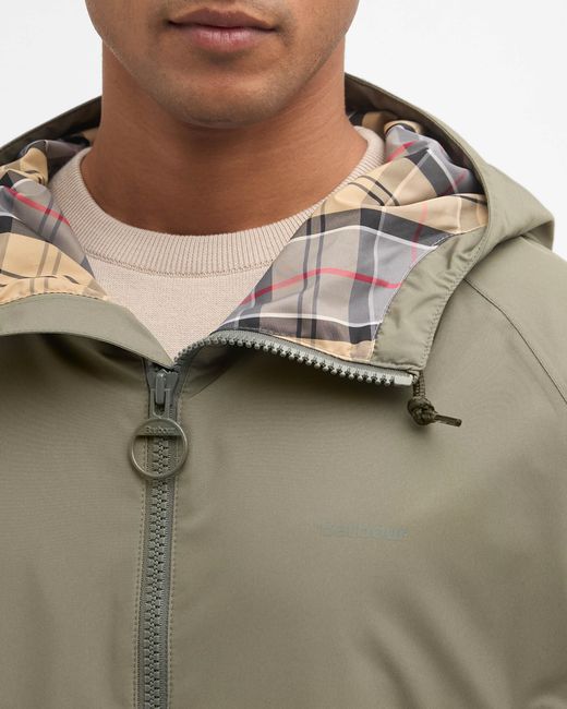 Barbour Green Hooded Domus Waterproof Jacket for men