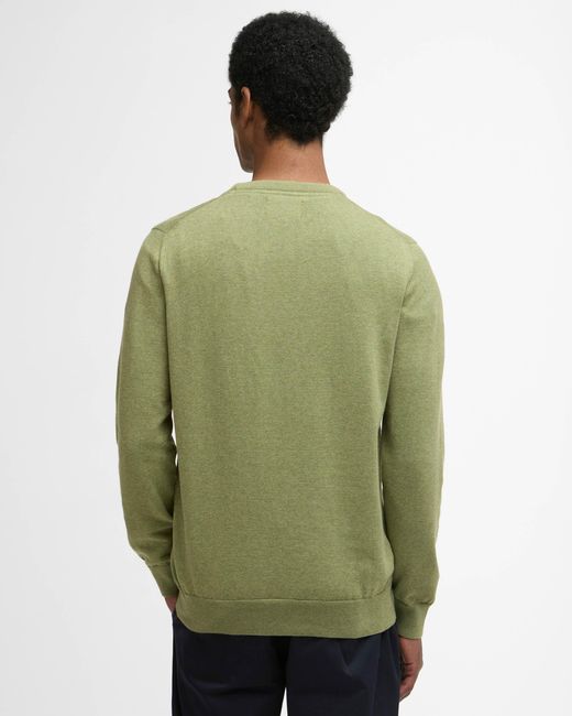 Barbour Green Pima Cotton Crew Sweatshirt for men