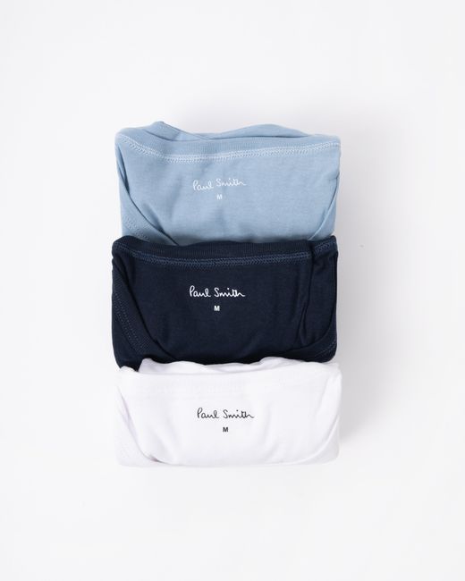 Paul Smith Blue 3 Pack Script Logo T-Shirts for men