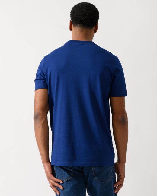 Boss Blue Tee Stretch Cotton T-Shirt With Contrast Logo for men