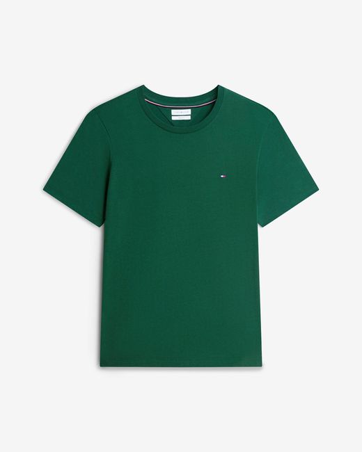 Tommy Hilfiger Green Essential Seasonal Regular Fit Solid T-Shirt for men