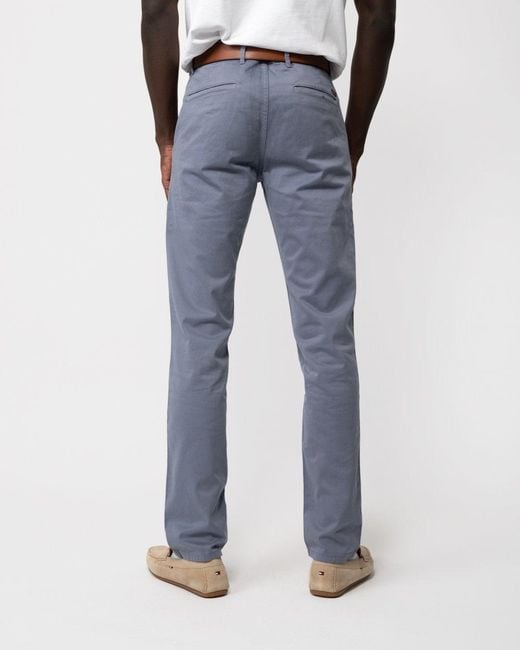 Boss Blue Slim Fit Chinos In Stretch-cotton Satin for men