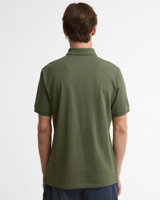 Barbour Green Essential Short Sleeve Polo for men