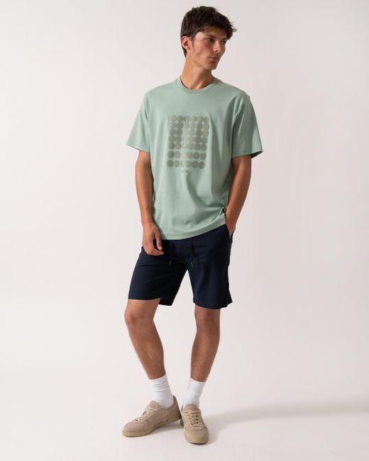 Boss Green Tee Interlock-Cotton T-Shirt With Circle Artwork for men