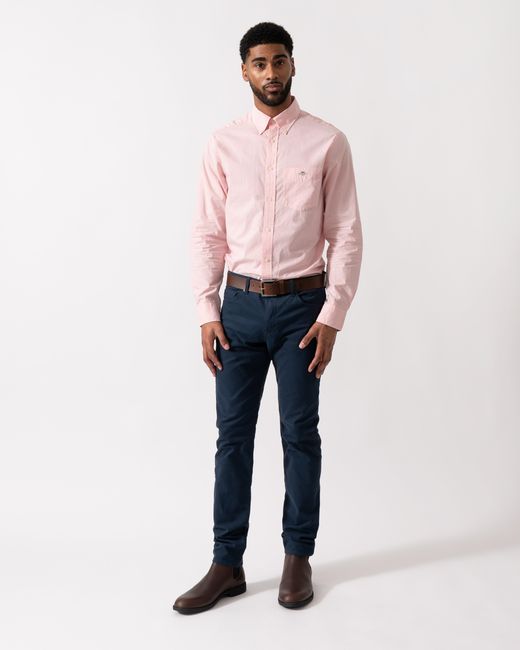 Gant Pink Regular Fit Classic Poplin Gingham Shirt for men