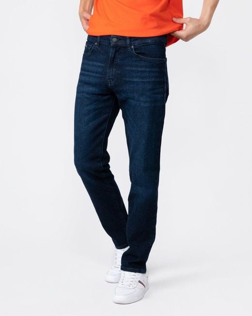 Boss Re.maine Regular Fit Jeans In Dark Blue Comfort-stretch Denim Nos for men