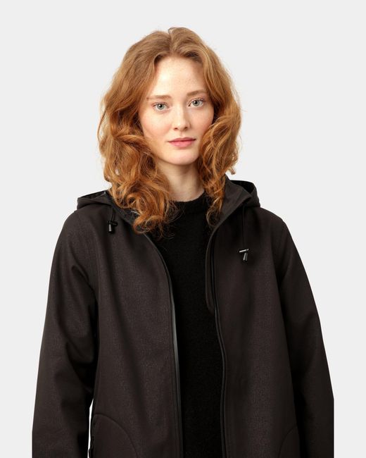 Ilse Jacobsen Black Rain A-Line Softshell Raincoat