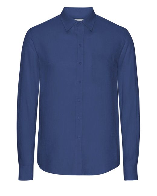 COLORFUL STANDARD Blue Long Sleeve Linen Shirt for men