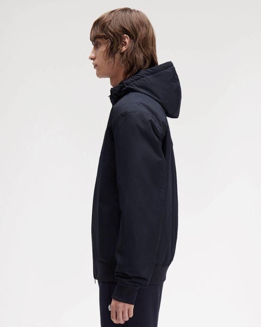 Fred Perry Blue Hooded Brentham Jacket for men
