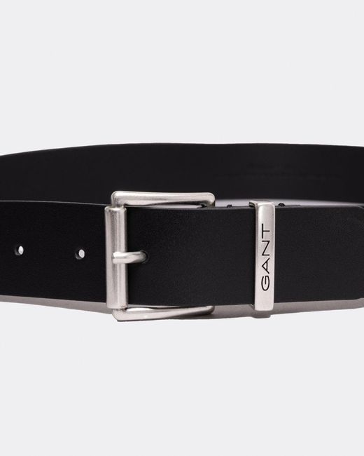 GANT Logo Leather Belt in Black for Men | Lyst